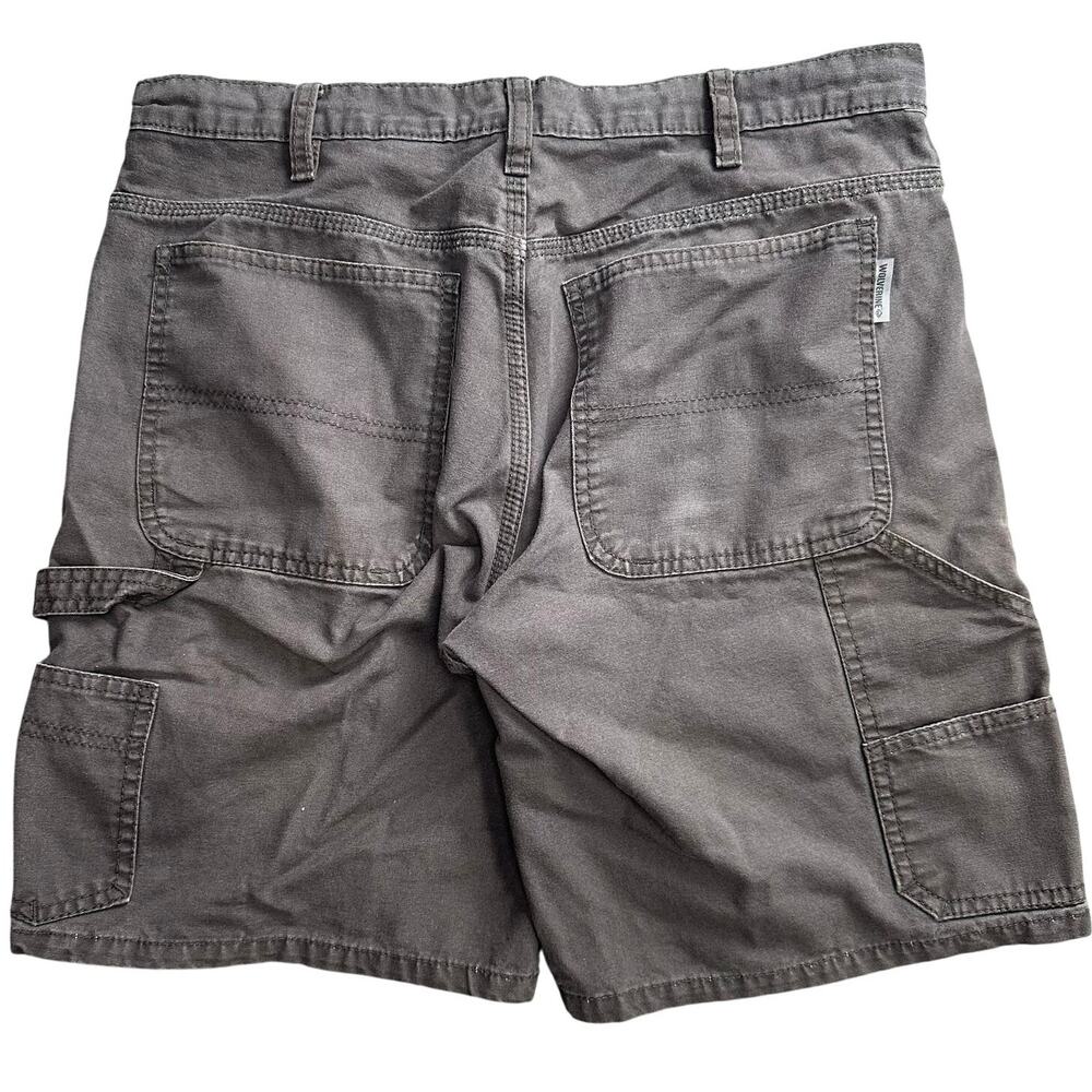 Baggy Brown Wolverine Carpenter Shorts Size 33 Y2K Skater Workwear Grunge